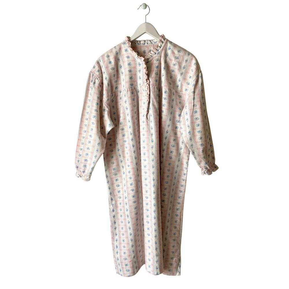 Vintage Flannel Floral Nightgown